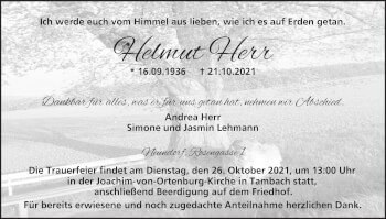 Anzeige von Helmut Herr von MGO