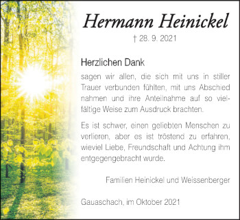 Anzeige von Hermann Heinickel von MGO