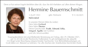 Anzeige von Hermine Bauernschmitt von MGO