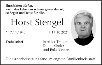 Anzeige von Horst Stengel von MGO