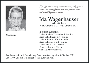 Anzeige von Ida Wagenhäuser von MGO
