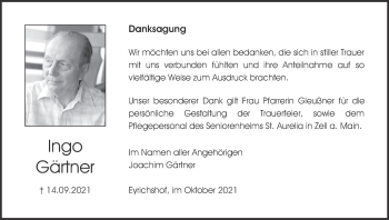 Anzeige von Ingo Gärtner von MGO
