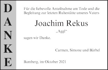 Anzeige von Joachim Rekus von MGO