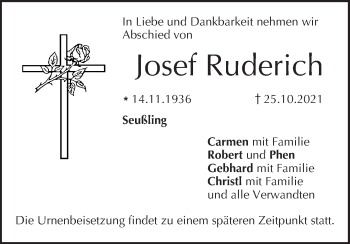 Anzeige von Josef Ruderich von MGO