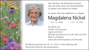 Anzeige von Magdalena Nickel von MGO