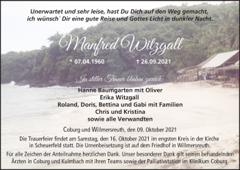 Anzeige von Manfred Witzgall von MGO