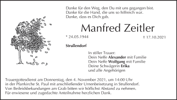 Anzeige von Manfred Zeitler von MGO
