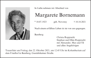 Anzeige von Margarete Bornemann von MGO