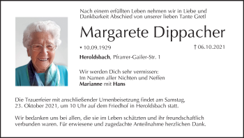 Anzeige von Margarete Dippacher von MGO