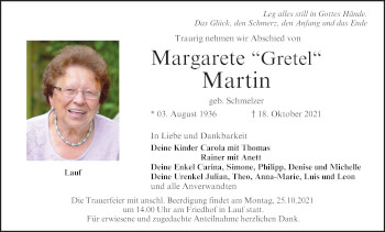 Anzeige von Margarete Gretel von MGO