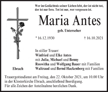 Anzeige von Maria Antes von MGO