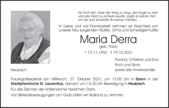 Anzeige von Maria Derra von MGO