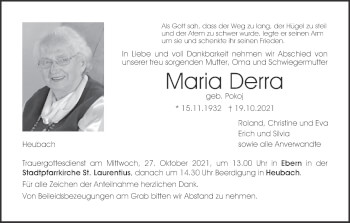 Anzeige von Maria Derra von MGO