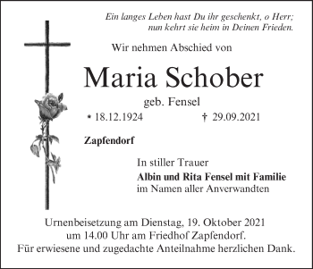 Anzeige von Maria Schober von MGO