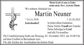 Anzeige von Martin Neuner von MGO