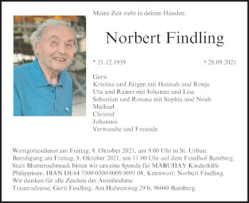 Anzeige von Norbert Findling von MGO