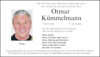 Anzeige von Otmar Kümmelmann von MGO