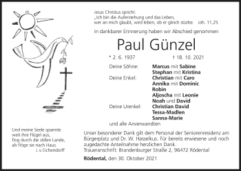 Anzeige von Paul Günzel von MGO