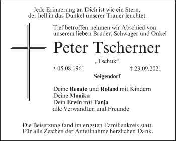 Anzeige von Peter Tscherner von MGO
