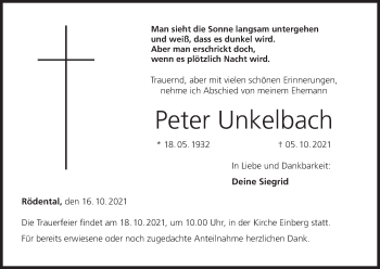 Anzeige von Peter Unkelbach von MGO