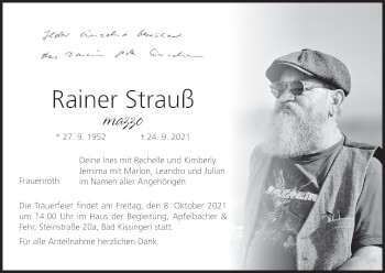 Anzeige von Rainer Strauß von MGO