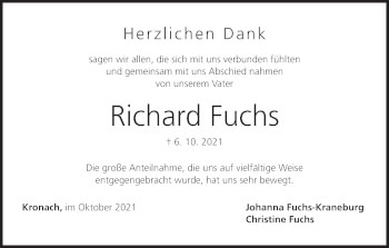 Anzeige von Richard Fuchs von MGO