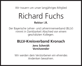 Anzeige von Richard Fuchs von MGO
