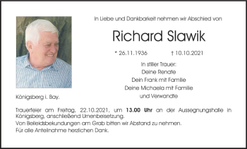 Anzeige von Richard Slawik von MGO