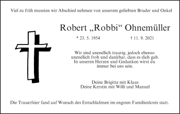 Anzeige von Robert Ohnemüller von MGO