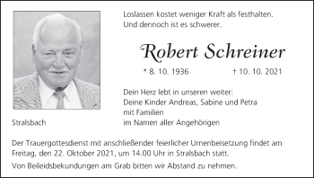 Anzeige von Robert Schreiner von MGO
