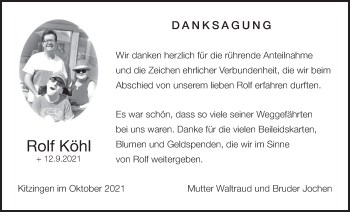 Anzeige von Rolf Köhl von MGO