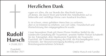 Anzeige von Rudolf Harsch von MGO