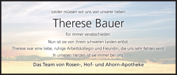 Anzeige von Therese Bauer von MGO