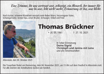 Anzeige von Thomas Brückner von MGO