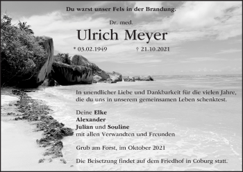 Anzeige von Ulrich Meyer von MGO