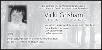 Anzeige von Vicki Grisham von MGO