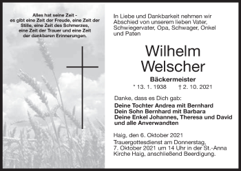 Anzeige von Wilhelm Welscher von MGO