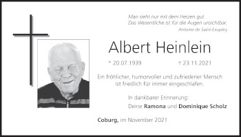 Anzeige von Albert Heinlein von MGO