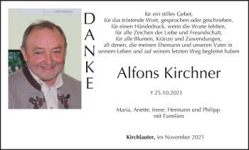 Anzeige von Alfons Kirchner von MGO