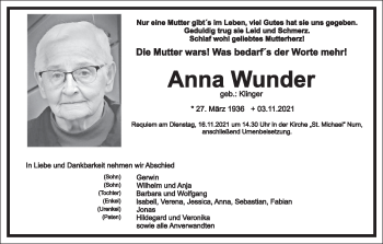 Anzeige von Anna Wunder von MGO