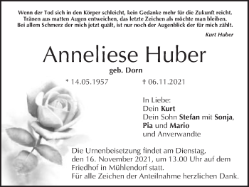 Anzeige von Anneliese Huber von MGO