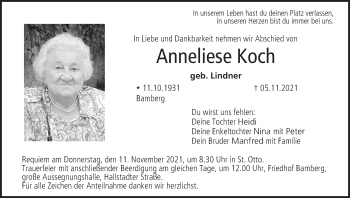 Anzeige von Anneliese Koch von MGO