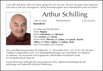 Anzeige von Arthur Schilling von MGO