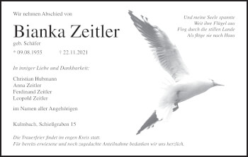 Anzeige von Bianka Zeitler von MGO