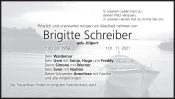 Anzeige von Brigitte Schreiber von MGO