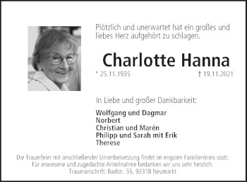 Anzeige von Charlotte Hanna von MGO