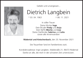 Anzeige von Dietrich Langbein von MGO