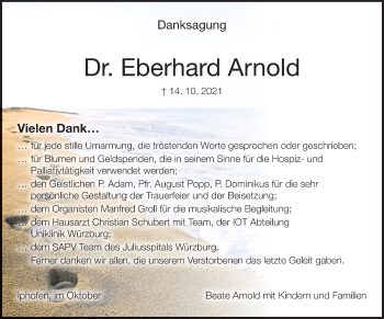 Anzeige von Eberhard Arnold von MGO