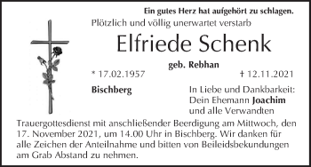 Anzeige von Elfriede Schenk von MGO