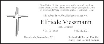 Anzeige von Elfriede Viessmann von MGO